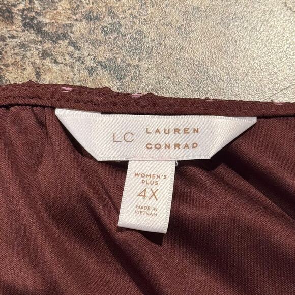 Top Sheer Retro Whimsigoth Pin Up Feminine Soft Grunge Romantic Boho Brown 4X - Picture 3 of 6